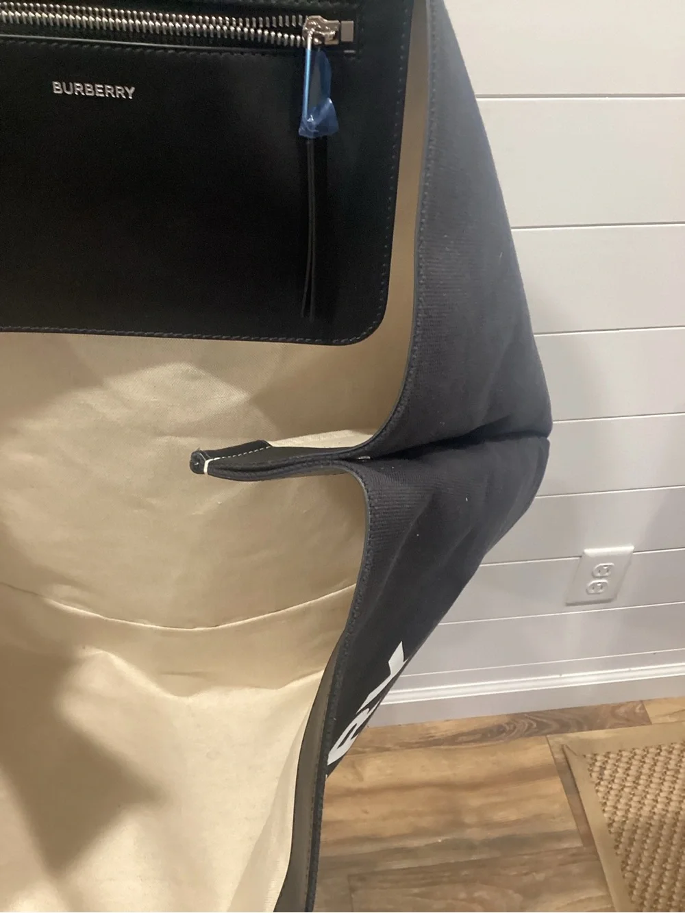 Burberry Black Canvas 'BURBERRY LONDON ENGLAND' Tote